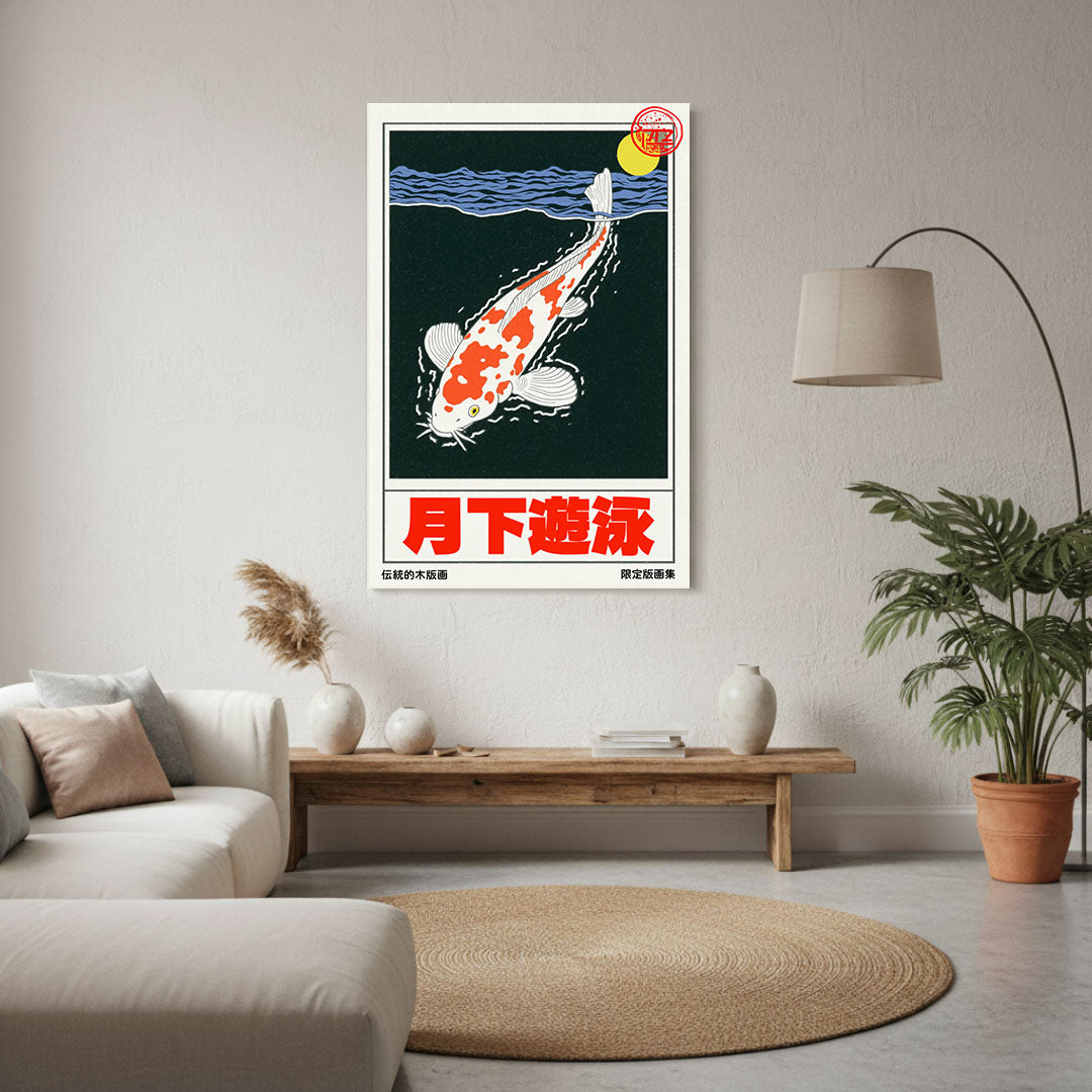 Koi Under the Moonlight