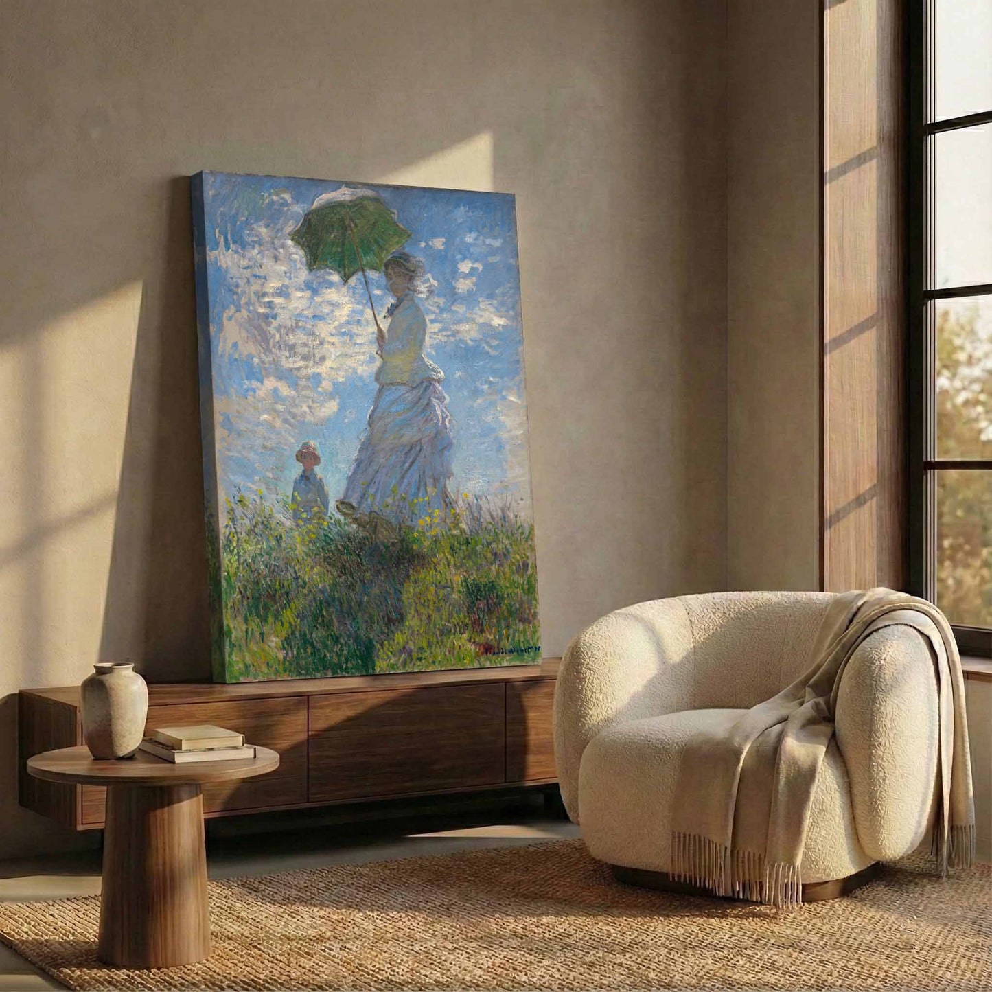 Woman with a Parasol (Madame Monet and Her Son) - Claude Monet (1875)